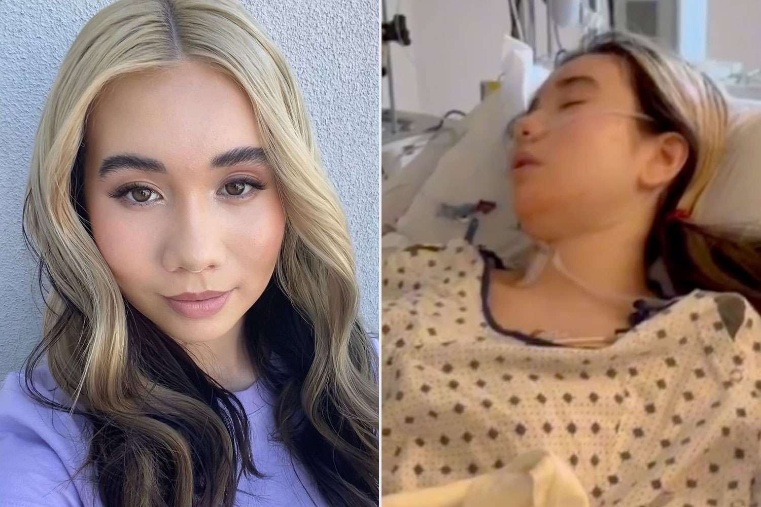 Lil Tay nằm trên giường bệnh sau phẫu thuật tim