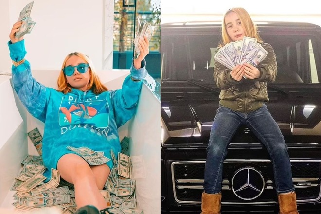 Lil Tay khoe tiền khi còn nhỏ