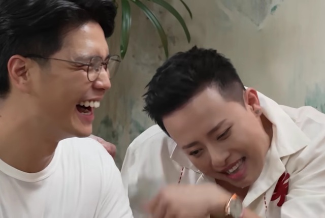 Huy Trần tiếp đón Trấn Thành tại nhà hàng mì chay