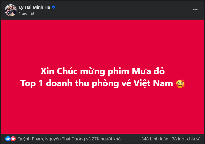 Ảnh chụp màn hình chia sẻ của Lý Hải