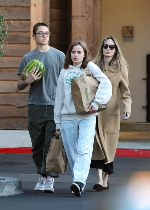 Angelina Jolie và cặp song sinh Vivienne - Knox Jolie-Pitt.