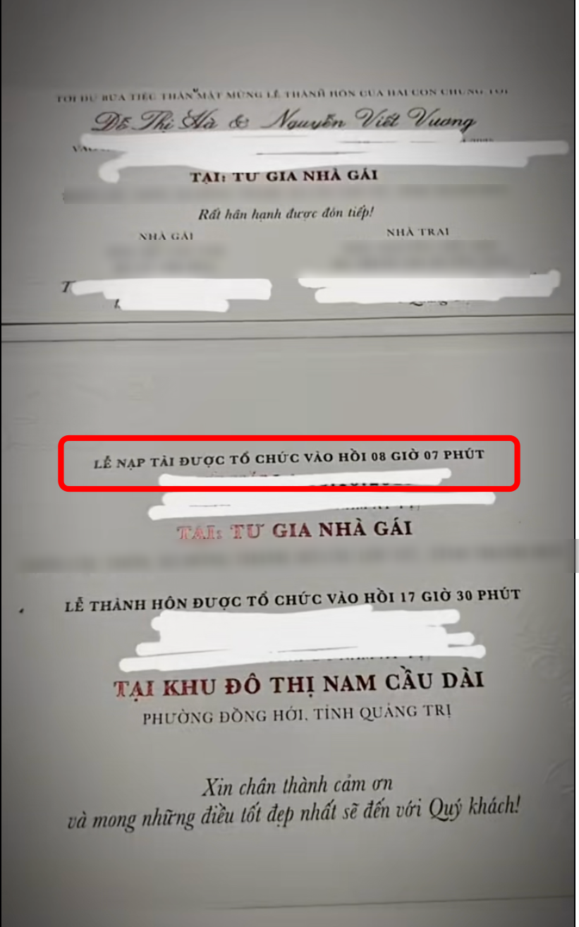 Giờ cử hành lễ gia tiên lạ tại đám cưới Nghi thức cưới diễn ra lúc 8 giờ 7 phút sáng