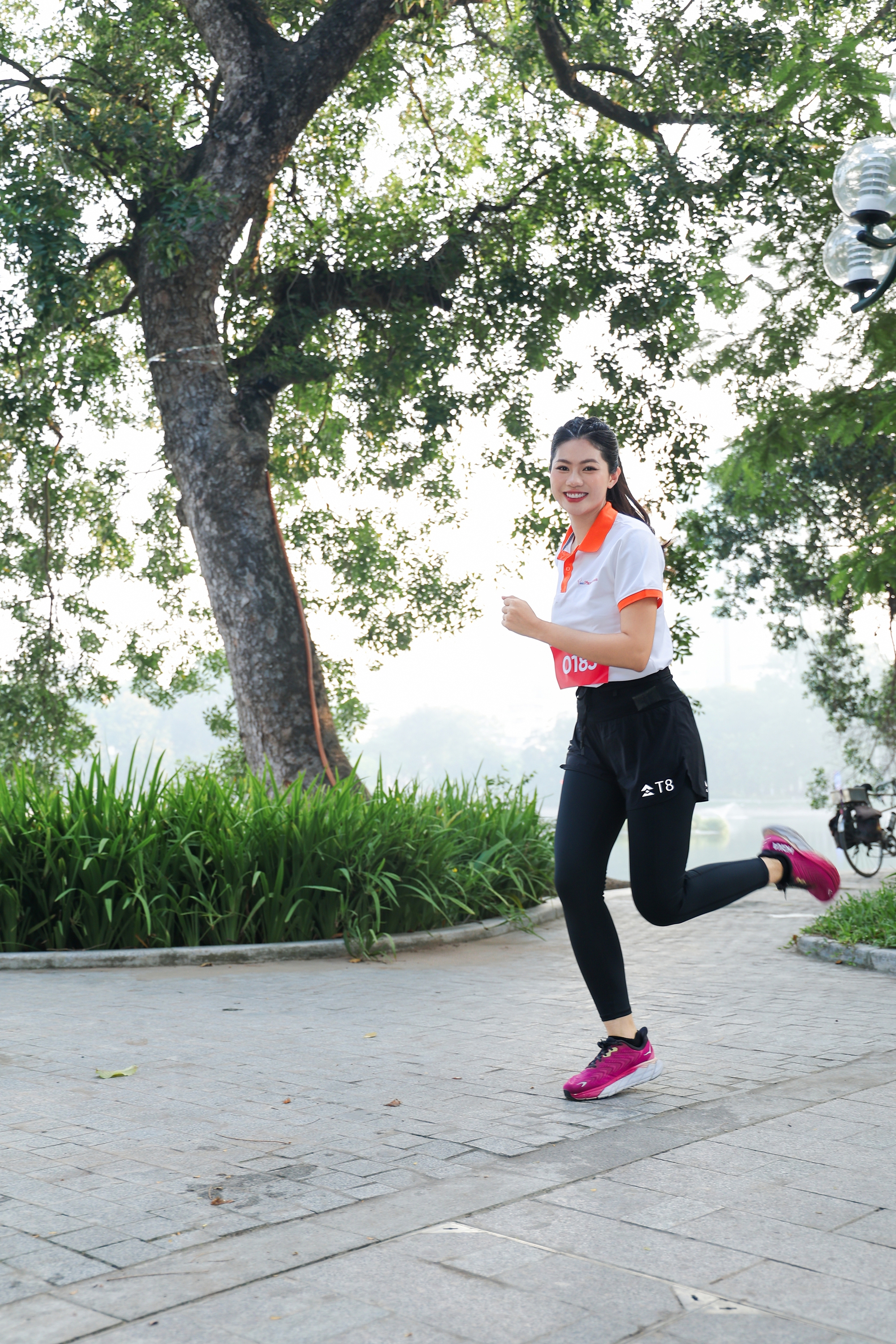 Vũ Hương Giang tập luyện thể thao