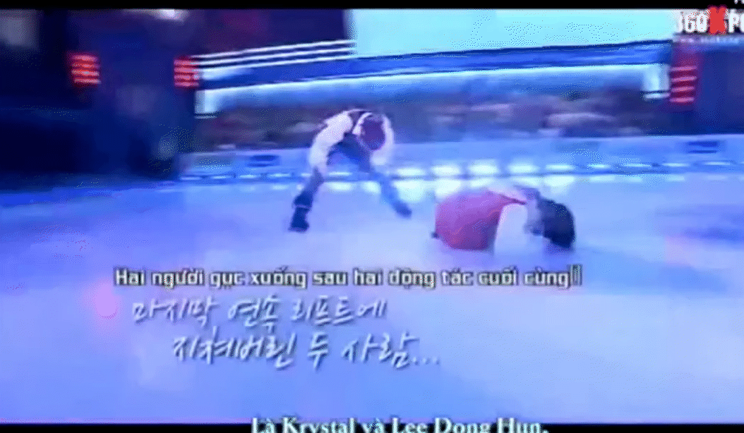 Trong lần thi trượt băng nghệ thuật, cô cũng từng gục ngã