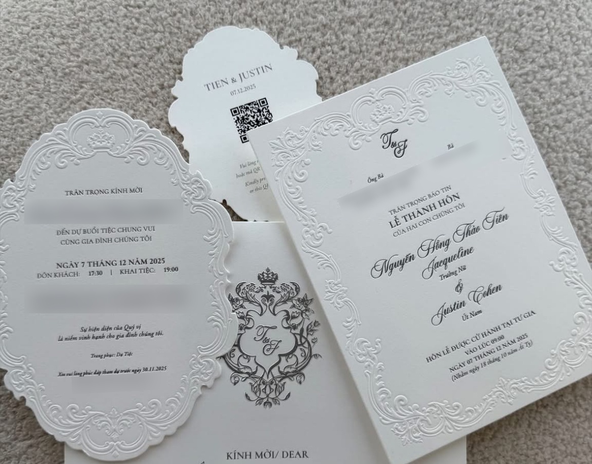 Thiệp mời đám cưới của con gái tỷ phú Johnathan Hạnh Nguyễn