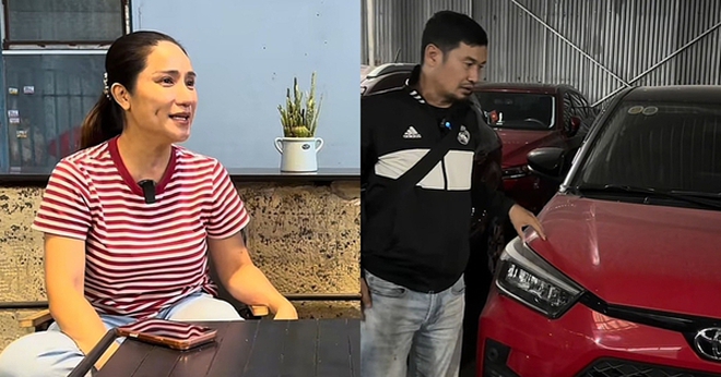 NSƯT Cát Tường đang bán quần áo trước cửa nhà hàng NSƯT Cát Tường đang bán quần áo trước cửa nhà hàng